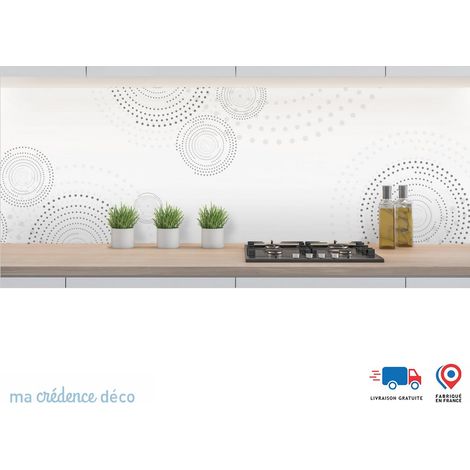 Crédence : Cercles assemblés fond blanc - Alu composite - 60 - 120 (1/3)