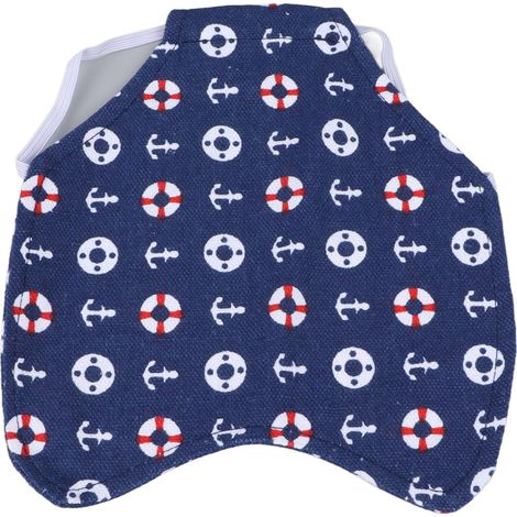 Tablier de selle de poule en toile double couche, doux et confortable, fixateur de plumes de poulet, protection dorsale pour poules, oiseaux, volailles, ancre de bateau bleue (1/5)