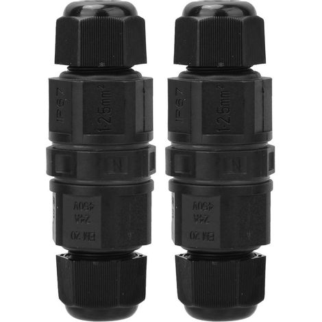 Connecteur Électrique 3 Broches - Étanche IP67 Pour Éclairage LED Extérieur - Câblage Panneau Solaire - Lot De 1 (1/5)