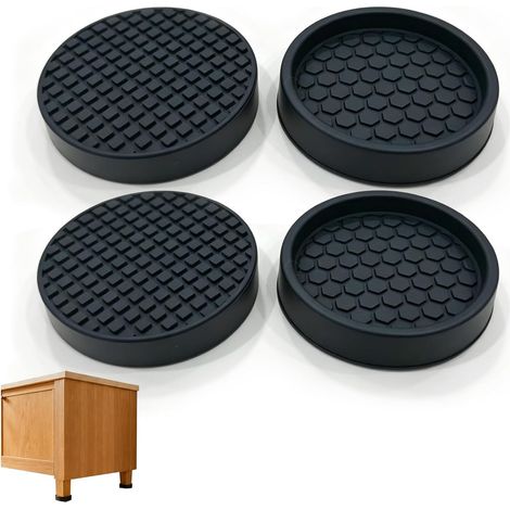 4 Pièces Patins Antidérapants Universel Caoutchouc-Protège-Sol Diamètre 5 cm,Couleur noire,Installation facile,Durable et non déformable,Réduction du bruit (1/5)