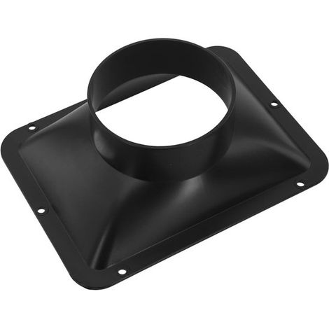 Conector de brida de pared ventilación, adaptador manguera ventilador conducto ABS ventilación campana extractora, 100 mm/150 mm, negro (100 mm) (1/5)