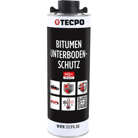 TECPO Unterbodenschutz Bitumen Schwarz 1 Liter UBS Saugdose Steinschlagschutz Korrosionsschutz Rostschutz Unterboden Auto Kfz Langzeit (1/5)
