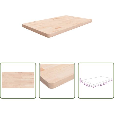 vidaXL Remplacement plan de toilette -  Comptoir de salle de bain 100x60x4 cm Bois massif non traité (1/5)
