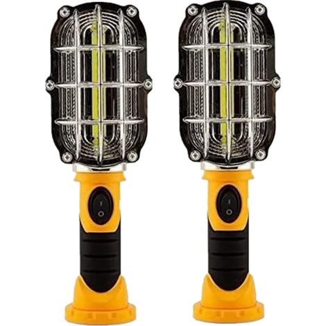 Lot de 2 lampes de travail LED ultra lumineuses sans fil - Base magnétique mains libres - Lumière COB pour intérieur et extérieur (1/5)