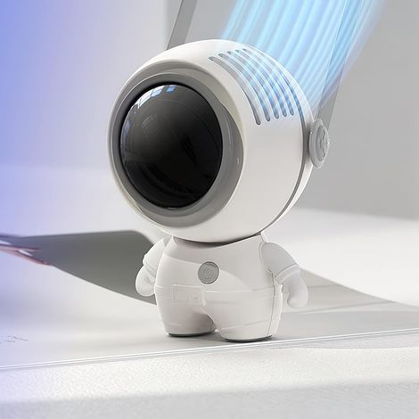 Ventilateur de cou d'astronaute (blanc) Mini ventilateur portable sans pales, chargement USB, sortie d'air réglable à 360° (1/5)