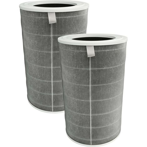 vhbw 2x Aktivkohlefilter kompatibel mit Xiaomi Smart Air Purifier 4 Pro Luftreiniger - H12 Luftfilter Grau Weiß