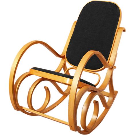 Fauteuil à bascule Tokyo imitation bois de chêne noir (1/5)