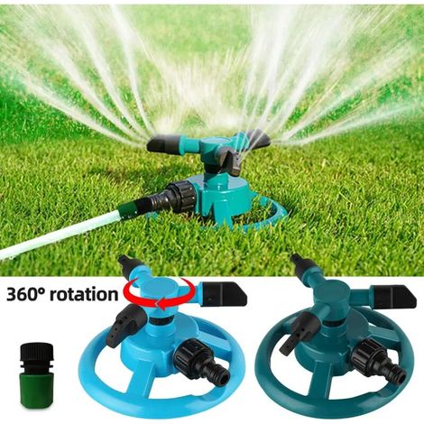 Système d'arrosage automatique rotatif à 360° pour pelouse et jardin (norme UE, bleu) - Raccord rapide - Buse rotative - Fournitures d'irrigation (1/4)