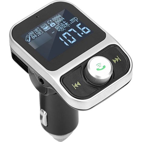 Chargeur Voiture Bluetooth MP3 Récepteur Clé USB Type C Zigare Allume-Cigare Écran LCD HY88 Ruthénium (1/5)