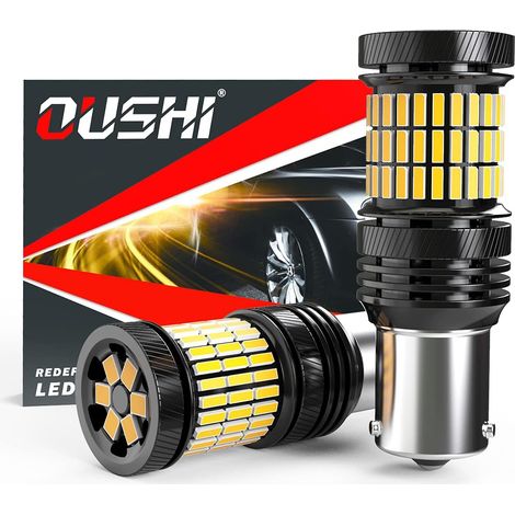 BAU15S PY21W LED Bulb, 7507 1156 1156PY 4000LM 12V-24V 21W Replacement DRL, 6500K Xenon White (Pack of 2) (1/5)