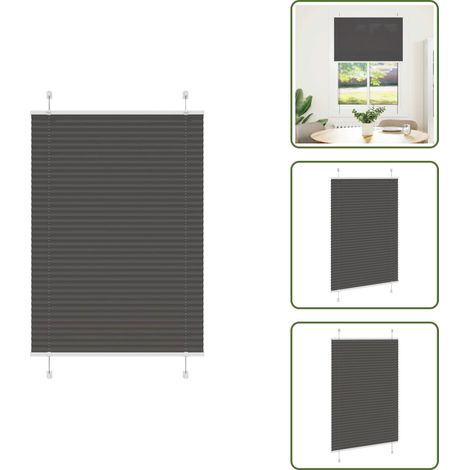 vidaXL Plissee Schwarz 90x150 cm Stoffbreite 89,4 cm Polyester (1/5)
