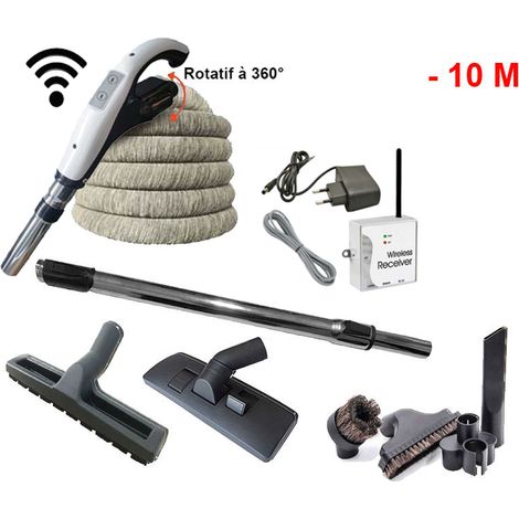 Set 7 accessoires + 1 flexible RETRAFLEX - longueur au choix (de 8 à 15m) + housse de protection + poignée à bouton marche/arrêt télécommande intégrée 915 Mhz RETRAFLEX et HIDE-A-HOSE (Émetteur-récept