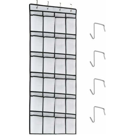 Ahlsen Range-Chaussures à Suspendre sur la Porte 24 Poches Sac de Rangement Chaussures à Suspendre Lavable Tissu Oxford de Haute Qualité Organisateur Chaussures Suspendu avec 4 Crochets (1/5)
