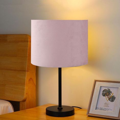 Abat-jour Ovale Tissu pour Lampes E27/E14, Couverture Moderne pour Lampe de Table ou Lampe sur Pied, Violet (1/5)