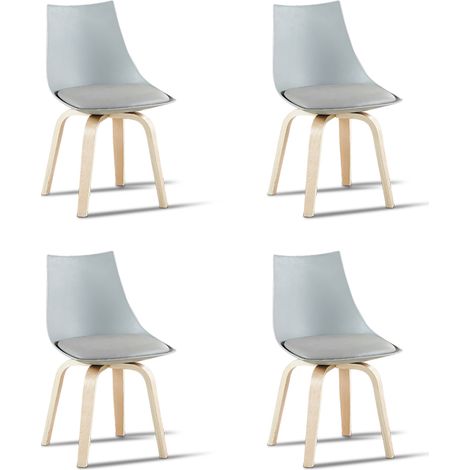 Lot de 4 chaises scandinaves grises - Nicosie