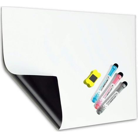 Tableau Blanc Magnétique, effacable pour Frigo Planning aimanté frigo Liste de Courses magnetique (1/4)