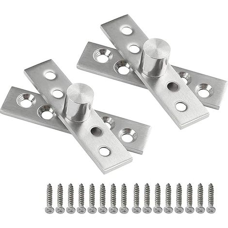 2 Pieces 360 Swivel Door Hinges Stainless Steel Hidden Rotation Door Center Pivot Hinges Concealed Swivel Hinge 75x17mm (1/5)
