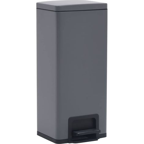 Maison Exclusive - Cubo basura con pedal antihuellas 30L gris ace (1/5)
