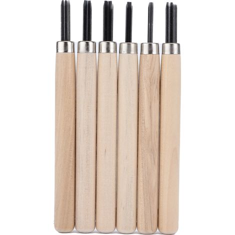 6 Pcs Wood Carving Knife Kit Beginner's Rubber Stamp Knives Steel Sculpting Knife Kit (1/5)