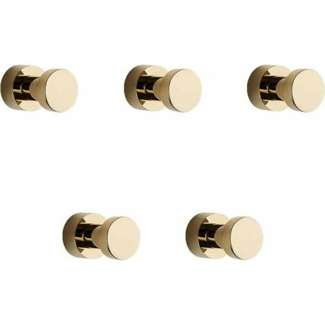 Goldene Handtuchhaken, 5er-Pack, rostfreie Metallhaken für Bademäntel und Mäntel, Klebe- oder Wandhaken für das Badezimmer (1/5)