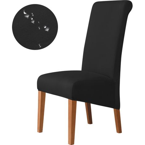 Chair Covers pour Salle à Manger, Housse de siège Extensible Douce pour Grande Chaise de Salle à Manger, Protecteur de Chaise Parsons Lavable Amovible, 2 pièces,noir (1/5)