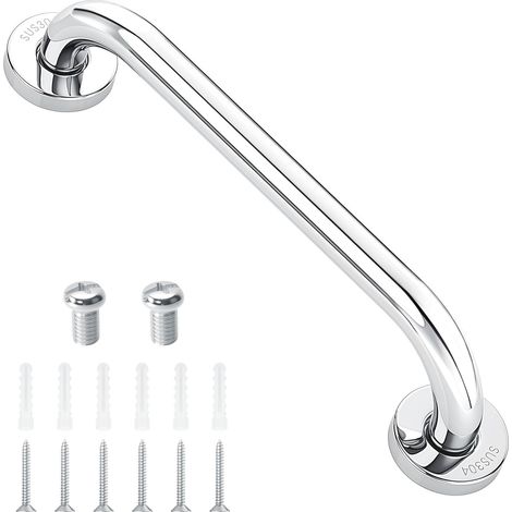 Poignée de Baignoire 30cm Barre d'appui en Acier Inox Poignée de Sécurité de Salle de Bain Manche pour les Personnes Handicapées, les Personnes Âgées et les Femmes Enceintes (1/5)