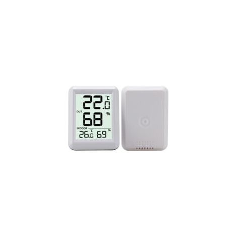 Termometro per interni ed esterni, termometro intelligente con sensore esterno wireless, termometro e igrometro digitale con ampio schermo LCD, commutazione ℃/℉, per ufficio, casa, camera da letto, 67