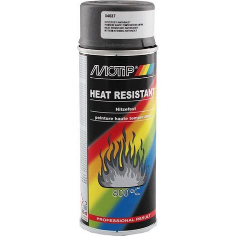 Bombe de peinture - Motip - M04037 - Anthracite - Haute température 800° - 400ml