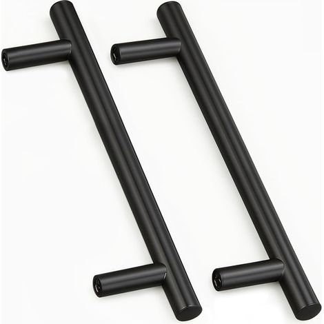 2 Unités En Noir acier inoxydable Boutons De Porte Tirer La Poignée De Meubles avec Vis pour Tiroir Meuble Cuisine Cuisine Home Decorating, Trou à Trou Centre Distance 160 mm (1/5)