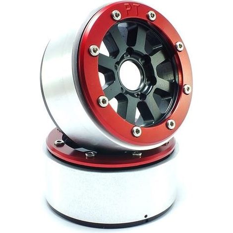 Beadlock Wheels PT-Hammer Black/Red 1.9