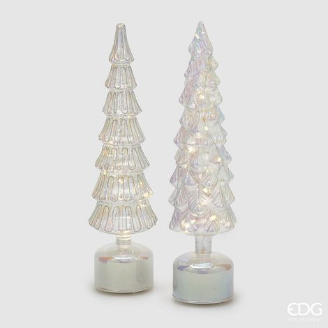 EDGEnzo De Gasperi Decoro Natale Pino Twist H 40,5 Cm D 9 Cm Mov. Led Silver 1 Pz (1/2)
