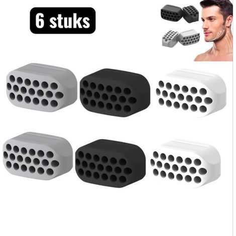 Set de 6 piezas para ejercitar la mandíbula - Entrenador facial para la mandíbula - Fortalecedor muscular de silicona para la mandíbula - Dispositivo de fitness facial para la mandíbula y la papada (1/5)