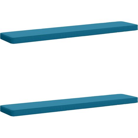 Coussins de banc 2 pièces VUGHT 2 pc 100 % polyester Bleu clair vidaXL