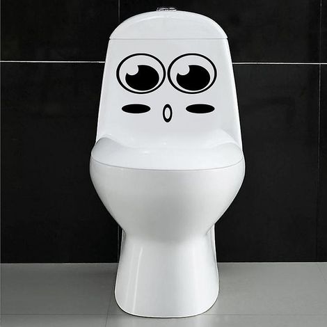 autocollant Smiley, Sticker Mural Drle Pour Wc, Salle De Bain, Cuisine, Pvc, 1 Couleur, Taille Unique (1/5)