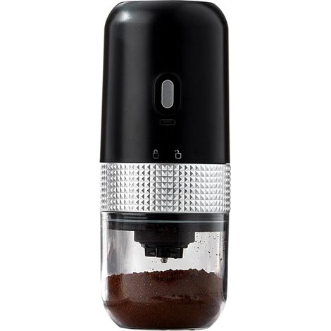 Moulin à café électrique, moulin à café à commande tactile, idéal pour le camping et les voyages - Noir (1/5)