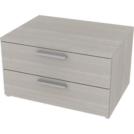 Cassettiera 2 cassetti - Design moderno, chiusura rallentata - Rovere rock