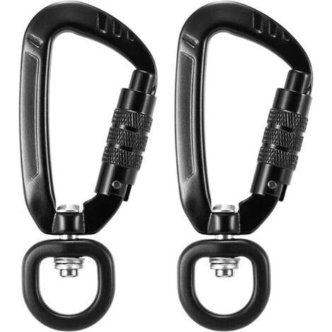 Mousqueton pivotant à 360° - Petit mousqueton autobloquant - Mousqueton pivotant 4 kN avec rotateur