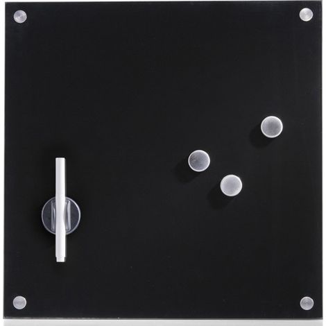 Magnetische Glastafel MEMO in schönen Farben + 3 Magnete, 40x40, ZELLER