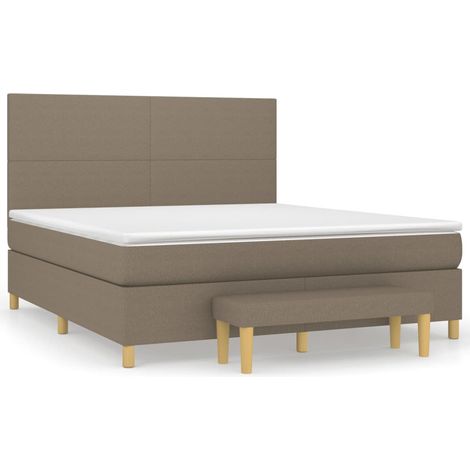 Maison Exclusive - Cama box spring con colchón tela gris taupe 18 (1/5)