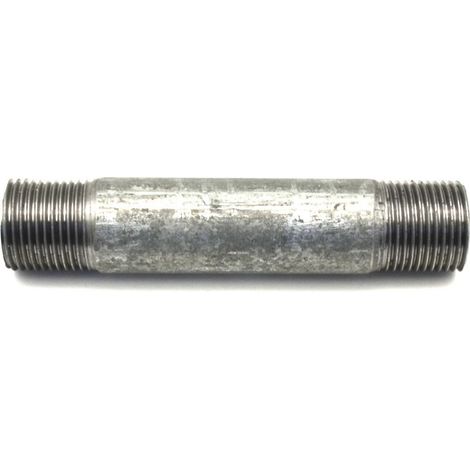 TRONCHETTO BARILOTTO TUBO RACCORDO ZINCATO RACCORDERIA ZINCATA 1/2" x 20 cm