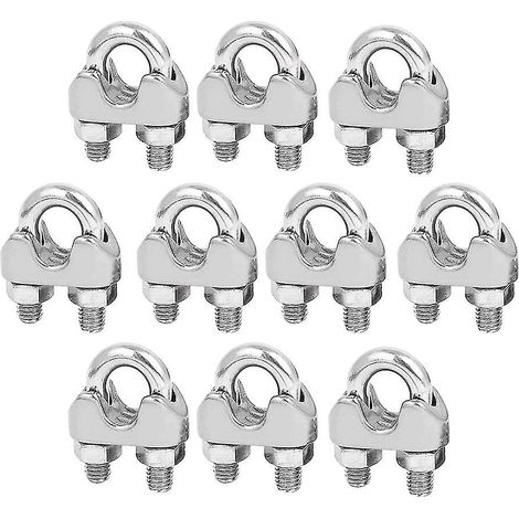 Colliers de serrage M5 en forme d'étrier, étriers, clips de câble en acier inoxydable 304, 10 pièces (1/5)