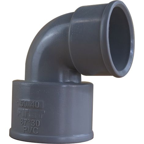 Coude réduit PVC 87°30 FF Ø50 x 40 mm - First Plast (1/5)