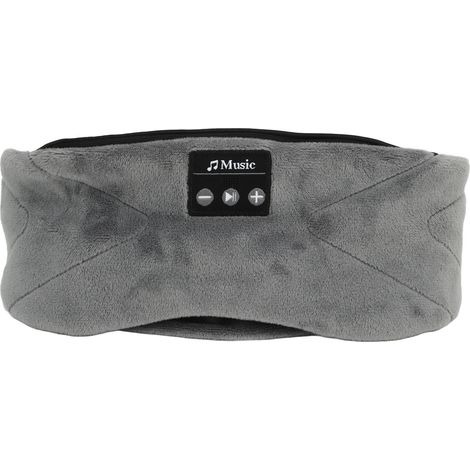 Masque de sommeil Bluetooth avec 20 mélodies de bruit blanc, occultant la lumière, pour hommes et femmes, gris (1/5)