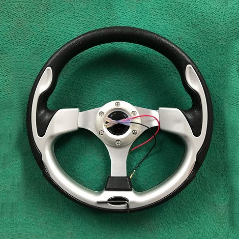 Car modification steering wheel, racing steering wheel, PU competition steering wheel, 13-inch 320mm - Silver (1/4)