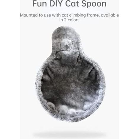 Cat Hammock - Suitable for DIY Climbing Structures Soft Plush Cat Hammock Suitable for Climbing Frame DIY with Tree Installation Hanging Thickened Spoon (1/4)