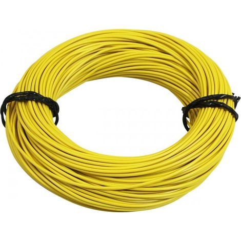Bobine de fil électrique jaune multibrin 9/10 0.75mm² x 50m (1/2)