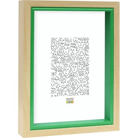 Cadre Photo Naturel avec Filet Vert 20 x 30 cm (1/4)
