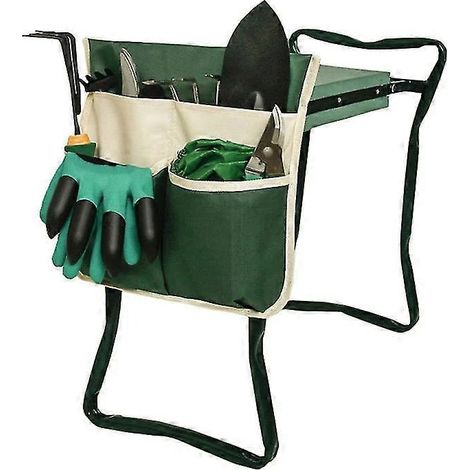 Sac à outils de jardinage à genoux, sac de jardin portable, organisateur de jardin Oxford vert pour genoux à terre et tabourets de jardin (1/3)
