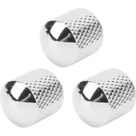 Boutons de Guitare en Métal - 3 Boutons de Commande Universels pour Potentiomètre, Design Argenté et Robuste (1/5)