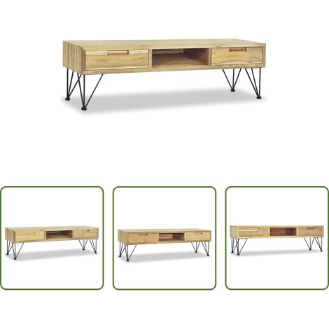 Meuble tv en teck -  Meuble TV 120x35x35 cm Teck massif (1/5)